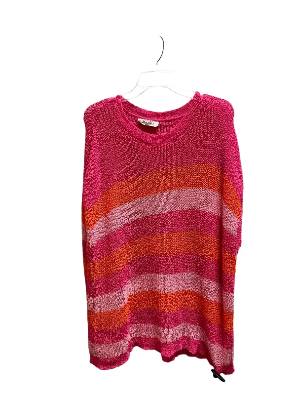 Sweater Short Sleeve By Haptics In Pink, Size: 1x