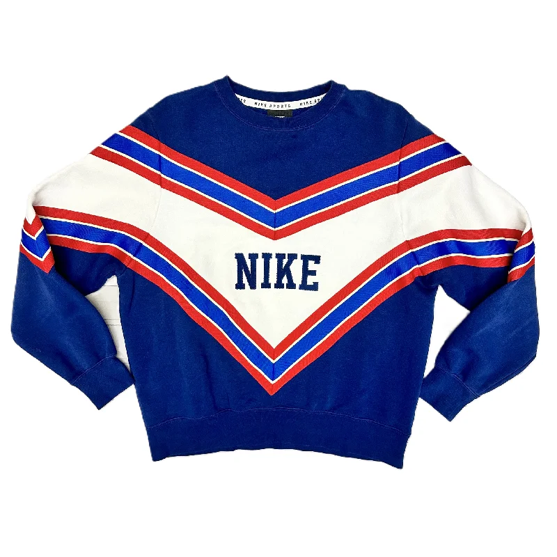 Sweatshirt Collar By Nike In Blue & Red & White, Size: M