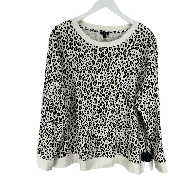 Sweatshirt Collar By Talbots In Animal Print, Size: 1x