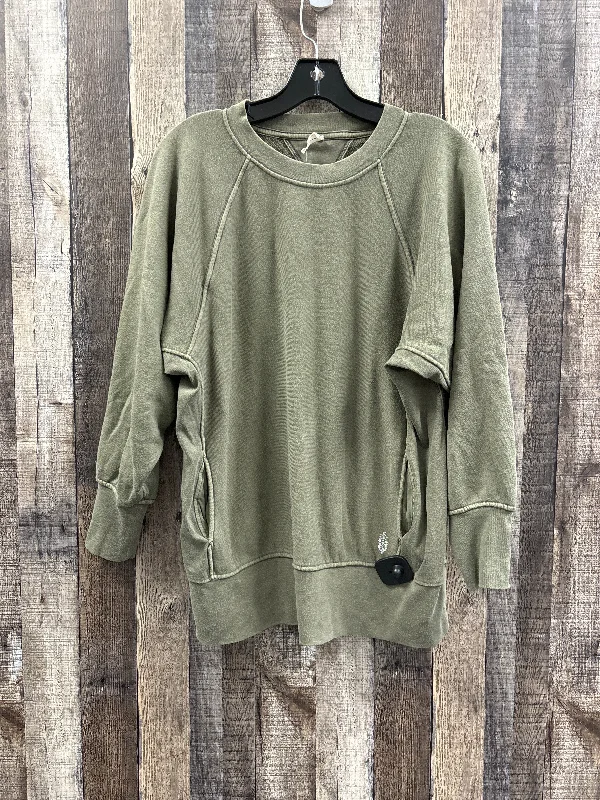 Sweatshirt Crewneck By Free People In Green, Size: Xs