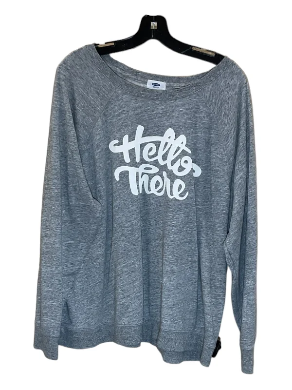 Sweatshirt Crewneck By Old Navy In Grey, Size: 1x