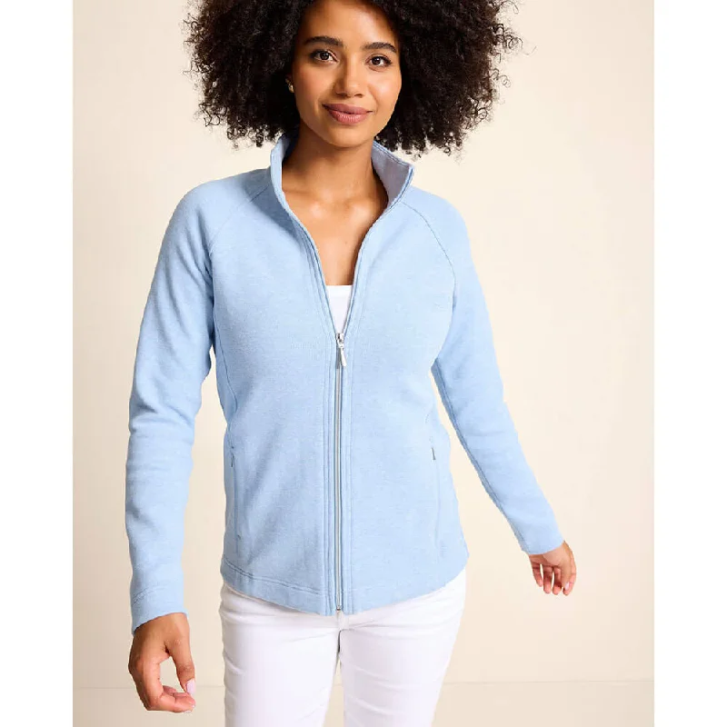 Tommy Bahama Women's New Aruba Full Zip Sweatshirt - Light Sky Heathered*