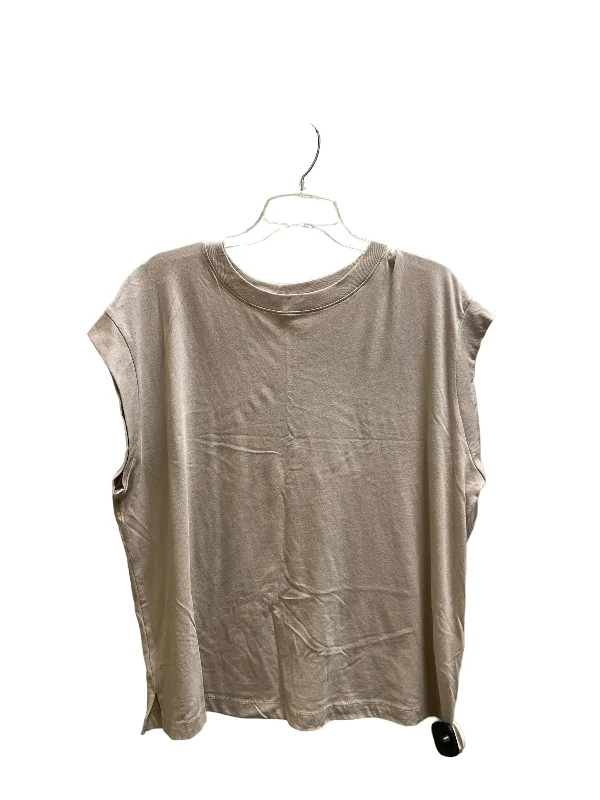 Top Short Sleeve Basic By A New Day In Tan, Size: 1x