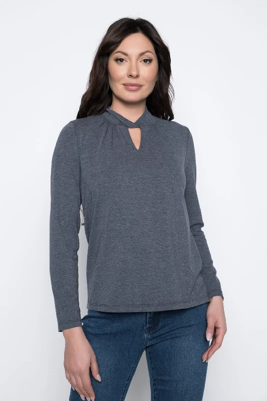 Twisted Mock Neck Top