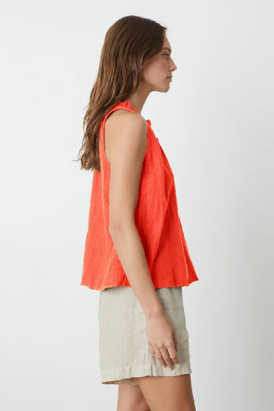 ZOEY LINEN V-NECK TANK TOP