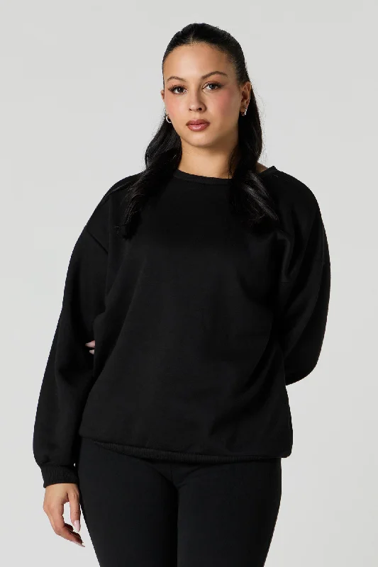 Oversized Crewneck Fleece Sweatshirt