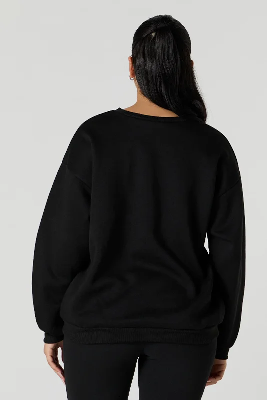 Oversized Crewneck Fleece Sweatshirt