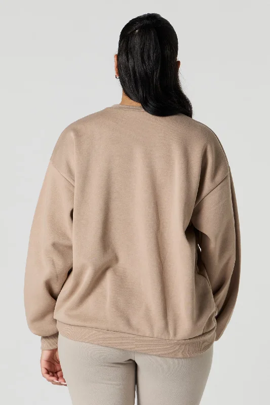 Oversized Crewneck Fleece Sweatshirt