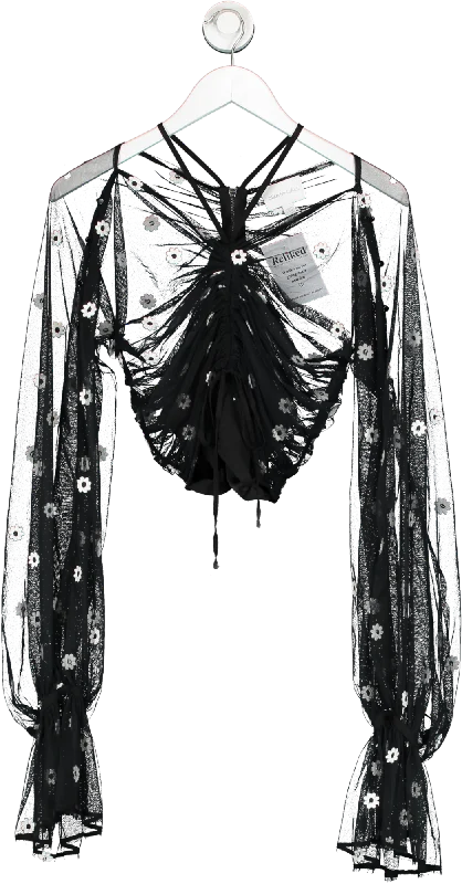 Alice McCall Black Le Lady Embroidered Tulle UK 10