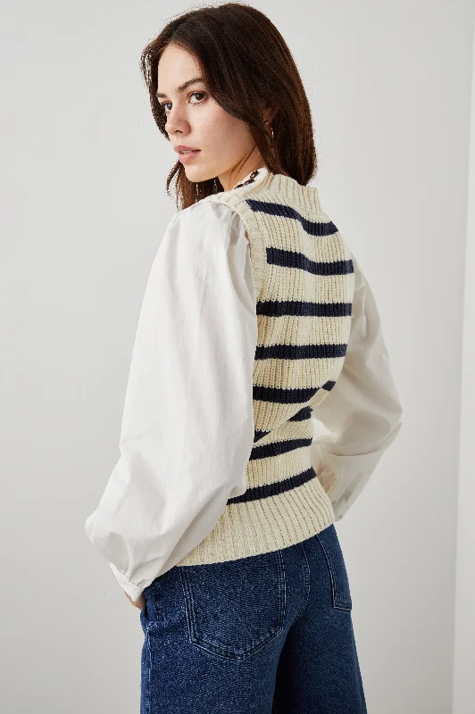 BAMBI SWEATER - IVORY NAVY STRIPE