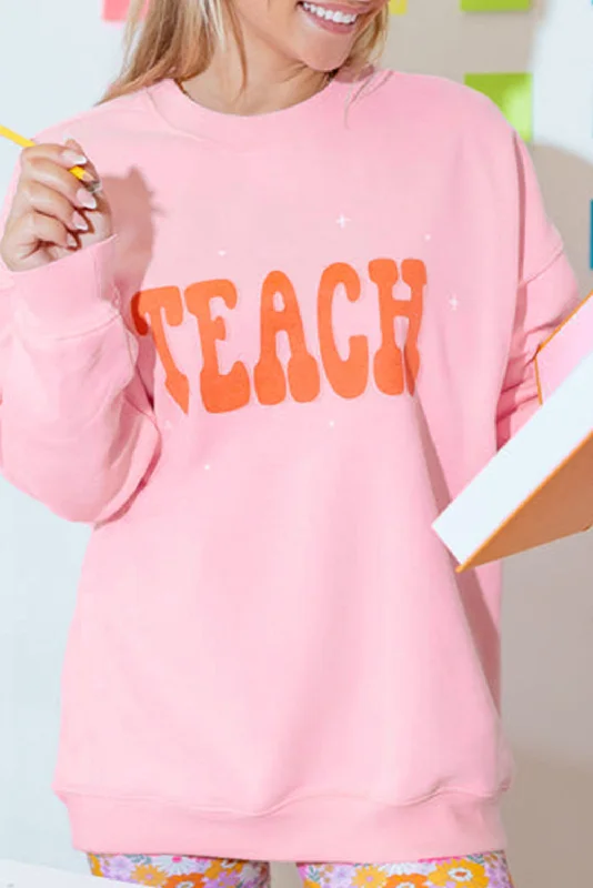 Bubble Letter Teacher Graphic Sweatshirt