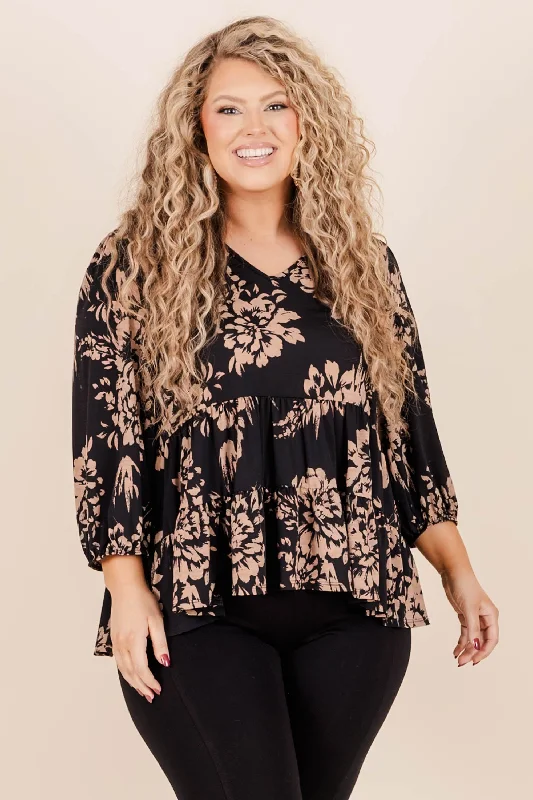 Canyon Moon Blouse, Black Multi