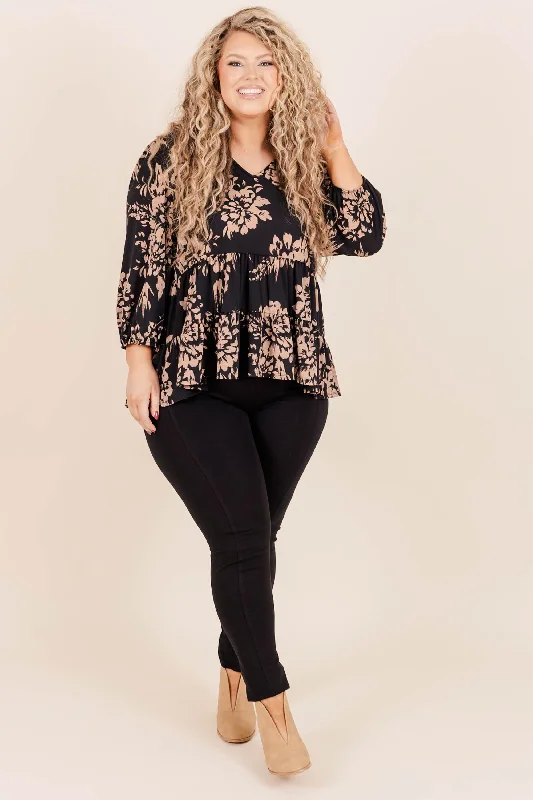 Canyon Moon Blouse, Black Multi