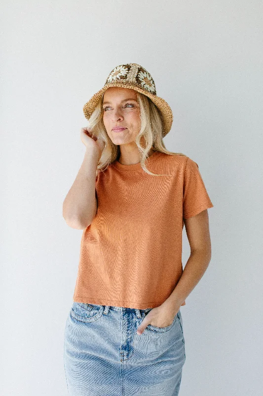 'Carter' Structured Cotton Top in Light Rust