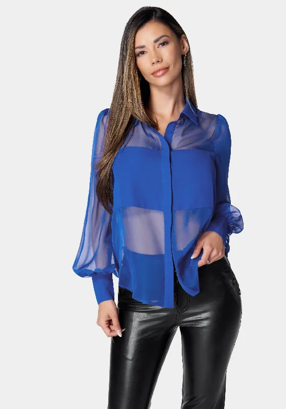 Chiffon Blouse With Crepe Combo