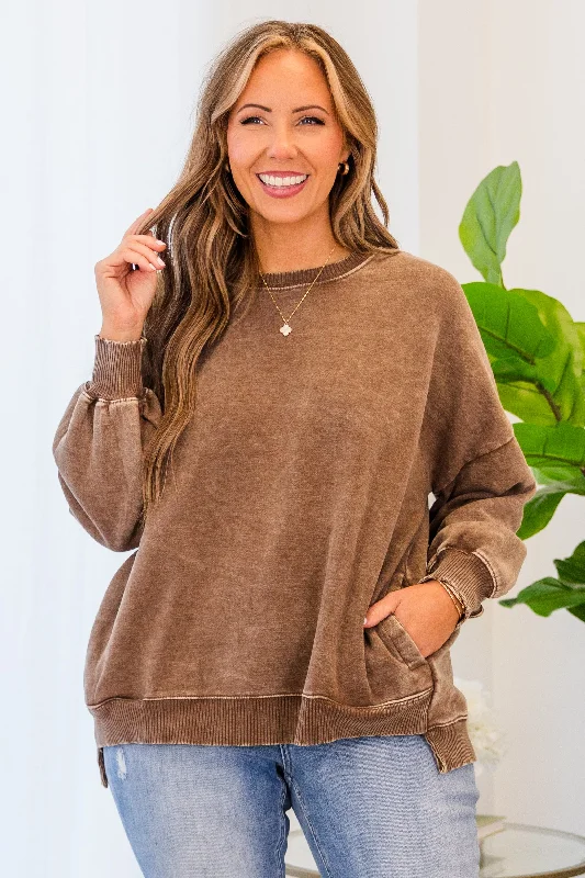 Comfy And Cozy Pullover, Mocha