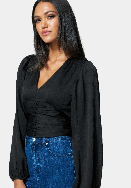 Deep V Front Button Top