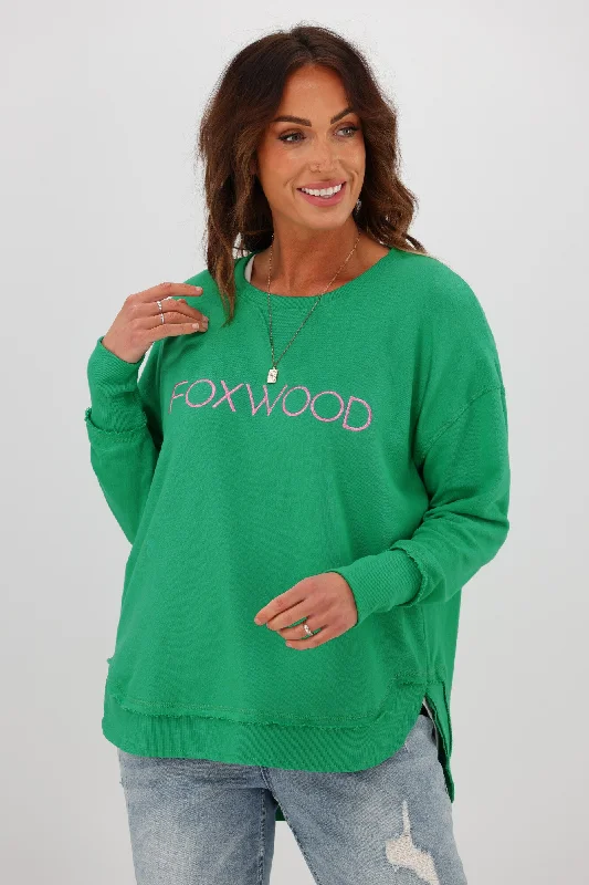 Foxwood Simplified Metallic Pink Crew Green