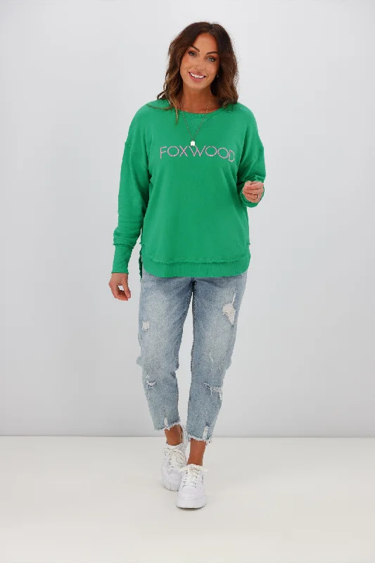 Foxwood Simplified Metallic Pink Crew Green