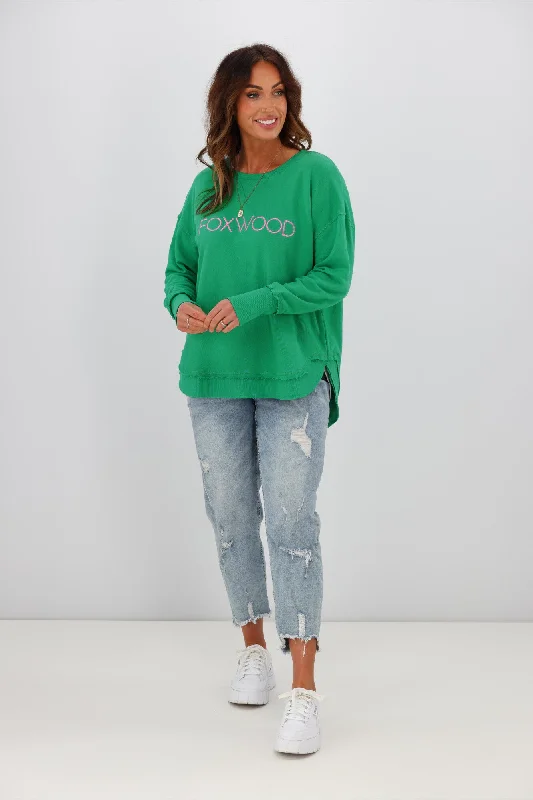 Foxwood Simplified Metallic Pink Crew Green