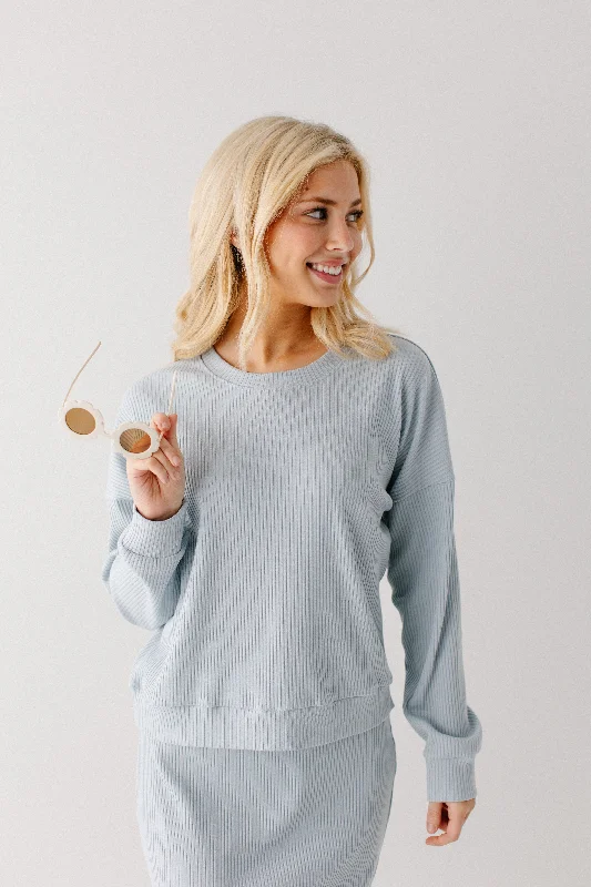 'Gabrielle' Ribbed Long Sleeve Top FINAL SALE