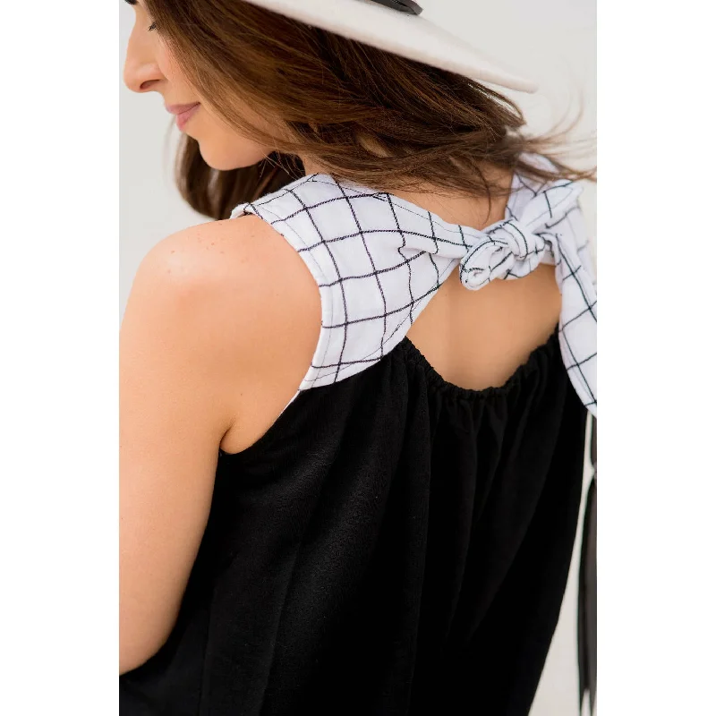 Grid Top Tie Back Tank