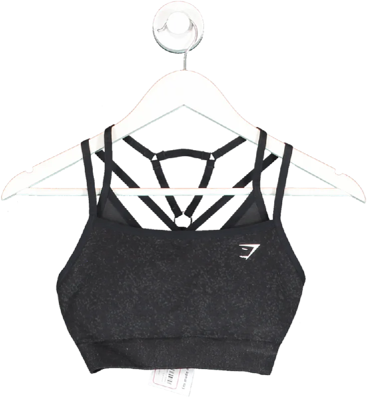 gymshark Black Adapt Fleck Seamless Sports Bra UK S