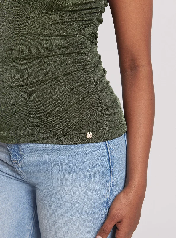 Khaki Green Emily Rib Top