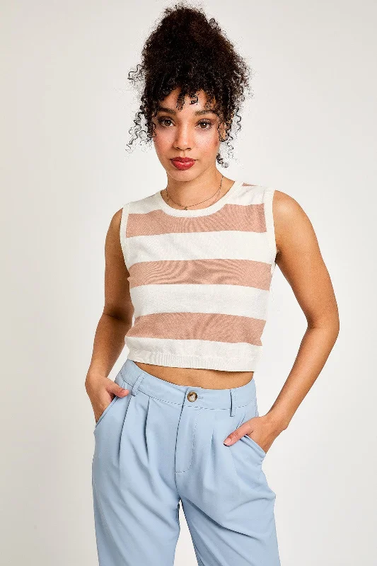 Ivory/Beige Stripe / X-Small