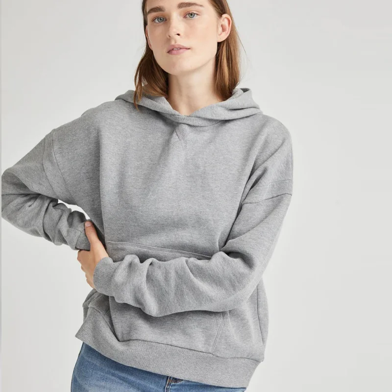 Recycled Fleece Hoodie (Heather Grey)