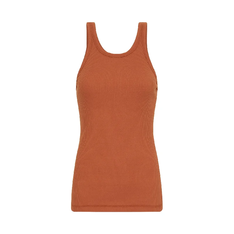 Spell Staples Rib Singlet Tank - Tan