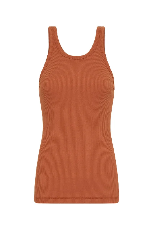 Spell Staples Rib Singlet Tank - Tan