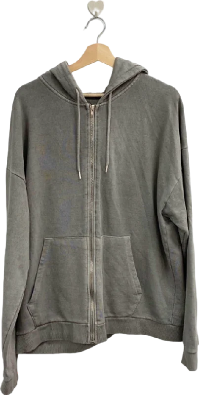 Wit and Wonder Grey Zip-Up Hoodie UK M