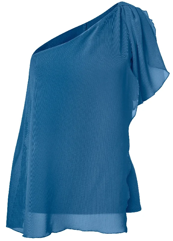 Chiffon bow top - Blue