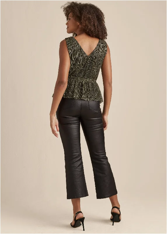 Sleeveless metallic top - Black Multi