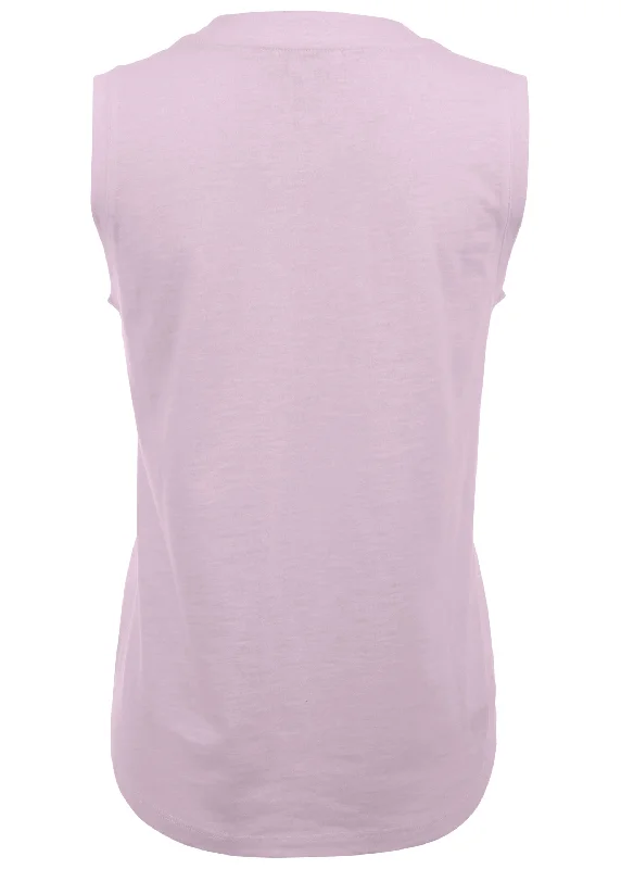 V-Neck shirred tank - Lilac