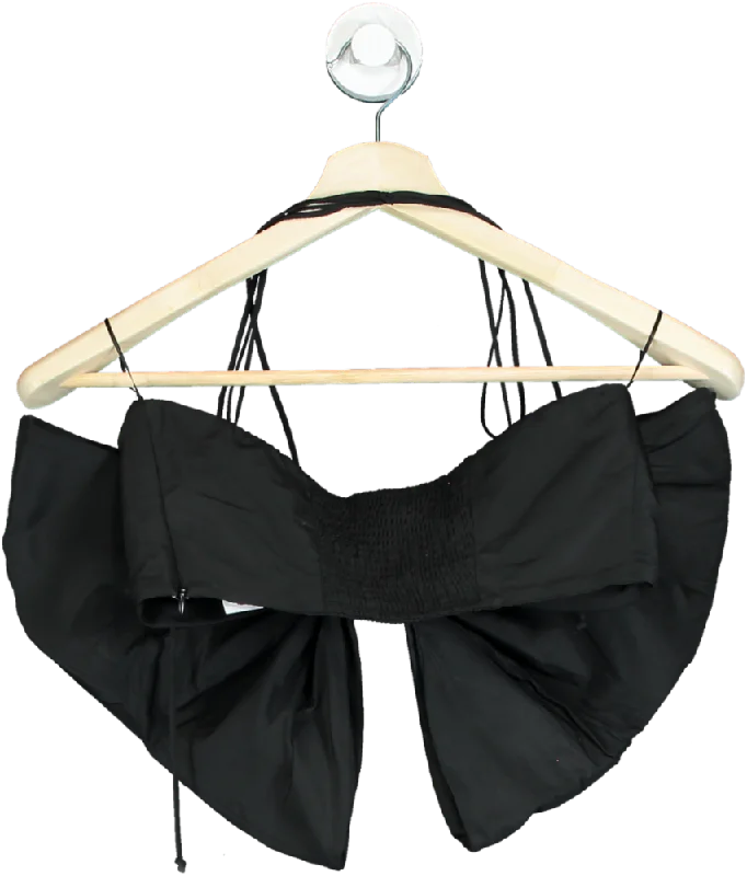 ZARA Black Bandeau Bow Top UK XS